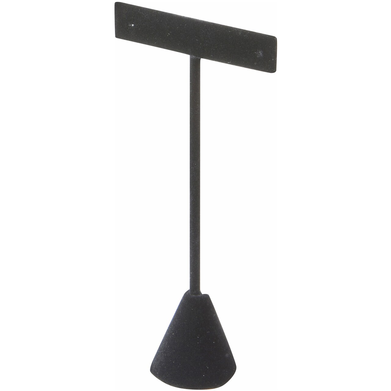 Plymor Black Velvet "T" Style, Single Pair Earring Display Stand, 2.625" W x 1.25" D x 5.75" H